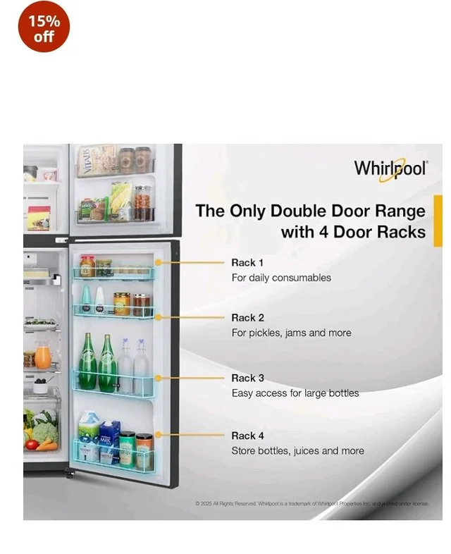 Whirlpool 235 L 2 Star Frost-free inverter Double Door Refrigerator (NEO SP278 PRM LUNAR BLACK(2S)-Y, 2026 Model)
15%
off