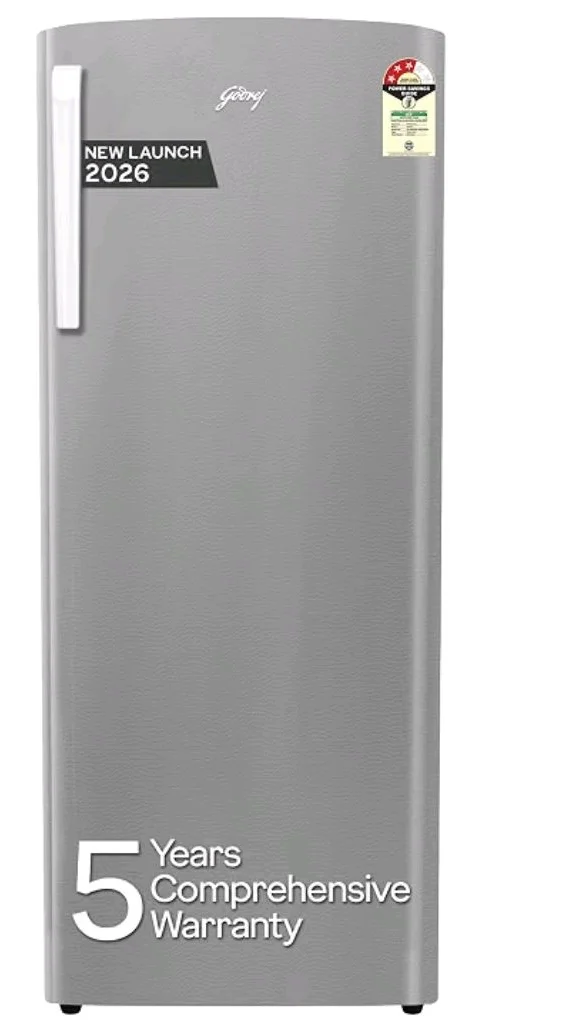 Godrej 245L 3 Star New Launch with 5 Years Comprehensive Warranty, Turbo Cooling Technology, 24 days Farm Freshness, Hygiene+ Inverter Technology (RD EMARVEL 260CN THI ST GL Steel Glow)