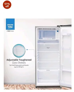 Voltas Beko, A Tata Product 183 L, 2-Star Single Door Direct Cool Refrigerator with Fresh Box Technology (RDC215C / 2S0XIR0M0000GO, Hairline Silver)