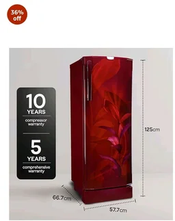 Godrej 185 L 5 Star 5 Years Comprehensive Warranty New Launch Technology| Toughened Glass Shelves| Large Shelve Space Direct Cool Single Door Refrigerator (2026 Model, RD 195EN TAI MN WN, Marine Wine)