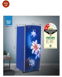 Voltas Beko, A Tata Product 183 L, 2-Star Single Door Direct Cool Refrigerator with Fresh Box Technology (RDC215C / 2S0WBR0M0000GO, Stella Blue)
