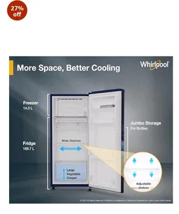 Whirlpool 184 L 2 Star Direct-Cool Single Door Refrigerator (205 WDE CLS 2S SAPPHIRE BLUE-Y, Blue, 2026 Model)