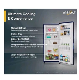Whirlpool 184 L 2 Star Direct-Cool Single Door Refrigerator (205 WDE PRM 2S SAPPHIRE SERENA-Y, Blue, 2026 Model)