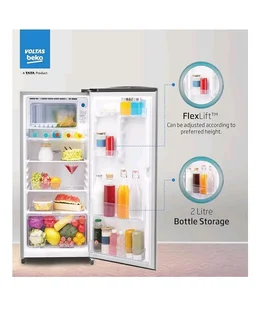 Voltas Beko, A Tata Product 183 L, 3-Star Single Door Direct Cool Refrigerator with Fresh Box Technology (RDC215B / 3S0XIR0M0000GO, Hairline Silver)