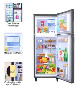 Godrej 233 L 2 Star Inverter, 24 Days farm Freshness Frost Free Double Door Refrigerator(RT EONALPHA 270B RI ST GL, Steel Glow)