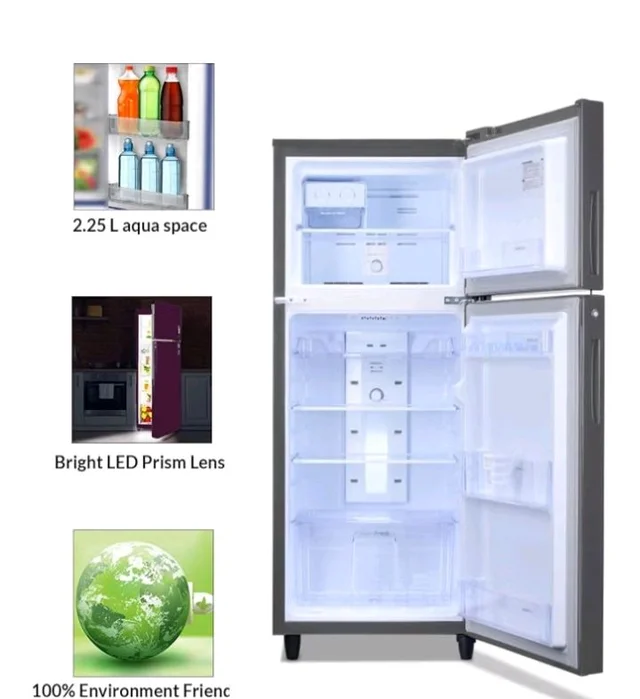 Godrej 233 L 2 Star Inverter, 24 Days farm Freshness Frost Free Double Door Refrigerator(RT EONALPHA 270B RI ST GL, Steel Glow)