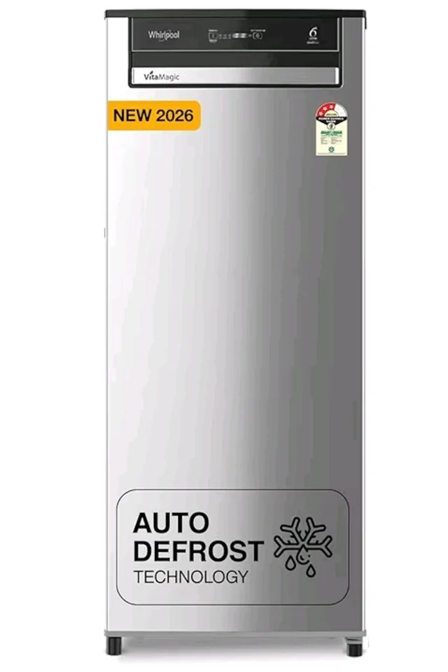 Whirlpool 192 L 3 Star Vitamagic PRO Frost Free Direct-Cool Single Door Refrigerator (215 VMPRO PRM 3S RADIANT STEEL-Y, Silver, Auto Defrost Technology, 2026 Model)