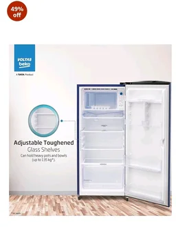 Voltas Beko, A Tata Product 183 L, 2-Star Single Door Direct Cool Refrigerator with Fresh Box Technology (RDC215C / 2S0WBR0M0000GO, Stella Blue)