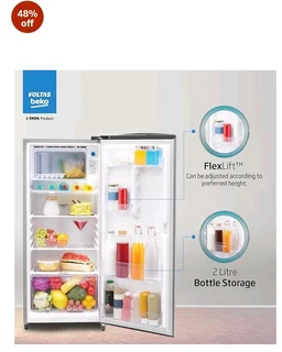 Voltas Beko, A Tata Product 183 L, 3-Star Single Door Direct Cool Refrigerator with Fresh Box Technology (RDC215B / 3S0XIR0M0000GO, Hairline Silver)
48%
off