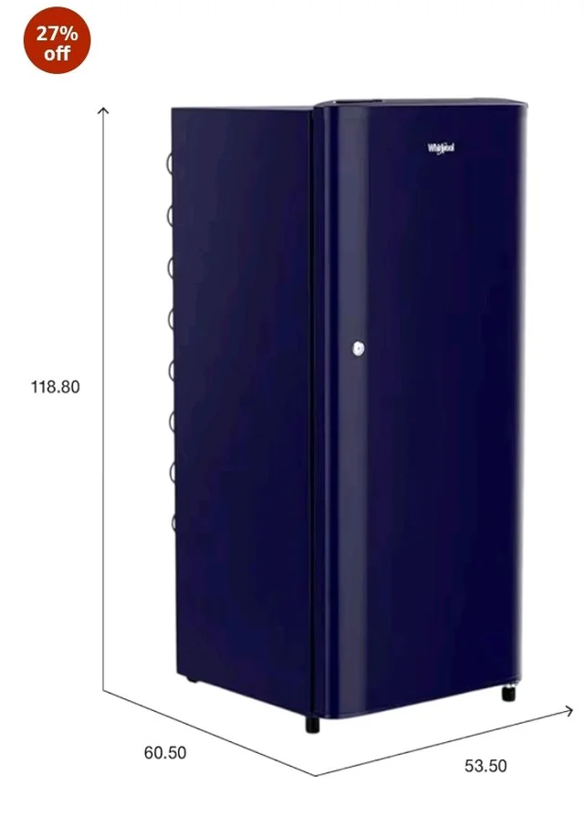Whirlpool 184 L 2 Star Direct-Cool Single Door Refrigerator (205 WDE CLS 2S SAPPHIRE BLUE-Y, Blue, 2026 Model)