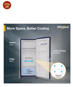 Whirlpool 184 L 2 Star Direct-Cool Single Door Refrigerator (205 WDE CLS 2S SAPPHIRE BLUE-Y, Blue, 2026 Model)