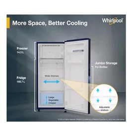 Whirlpool 184 L 2 Star Direct-Cool Single Door Refrigerator (205 WDE PRM 2S SAPPHIRE SERENA-Y, Blue, 2026 Model)