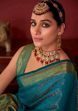 SWORNOF Women's kanjivaram banarasi silk saree for Patola festival Wedding silk with rich pallu Design sarees for women with blouse piece