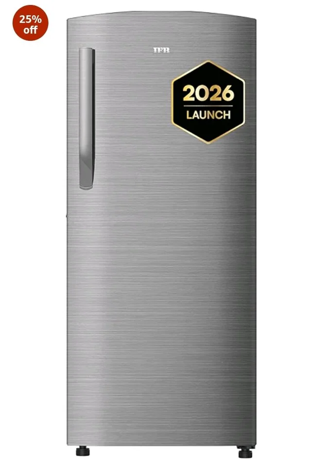 IFB 197L 5 Star Advanced Inverter Direct-Cool Single Door Refrigerator with 30 Hrs Cooling Retention, XL Bottle Bin, Big Vegetable Box & 4 Year Super Warranty (2026, IFBDC-223EYBSE, Brush Grey)