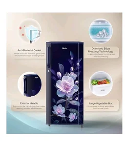 Haier 165 L 1 Star Direct Cool Single Door Refrigerator with Diamond Edge Freezing Technology, Easy Clean Back, Large Vegetable Box (HED-171MEA-P, Marine Elegance, 2026 Model)