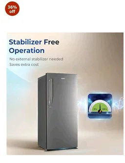 Haier 190 L 5 Star Direct Cool Inverter Single Door Refrigerator with Fast Ice Making, Easy Clean Back, Large Vegetable Box (HED-205DSA-P, Dazzle Steel, 2026 Model)