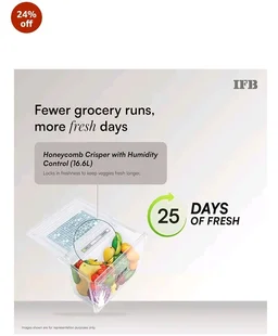 IFB 187L 5 Star Advanced Inverter Direct-Cool Single Door Refrigerator with 30 Hrs Cooling Retention, Big Vegetable Box, 4 Year Super Warranty & Base Stand (2026, IFBDC-213EYBNED, Divine Bliss Blue)
