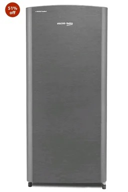 Voltas Beko, A Tata Product 183 L, 2-Star Single Door Direct Cool Refrigerator with Fresh Box Technology (RDC215C / 2S0XIR0M0000GO, Hairline Silver)