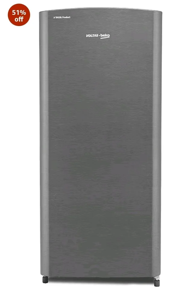 Voltas Beko, A Tata Product 183 L, 2-Star Single Door Direct Cool Refrigerator with Fresh Box Technology (RDC215C / 2S0XIR0M0000GO, Hairline Silver)