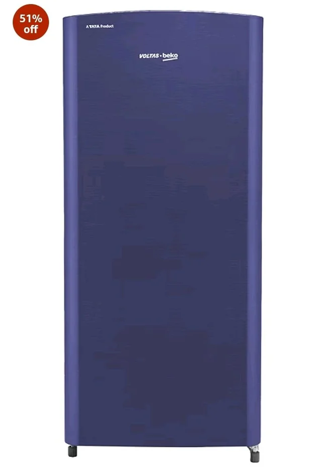 Voltas Beko, A Tata Product 183 L, 2-Star Single Door Direct Cool Refrigerator with Fresh Box Technology (RDC215C / 2S0XER0M0000GO, Hairline Blue)