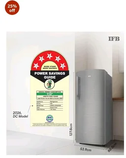 IFB 197L 5 Star Advanced Inverter Direct-Cool Single Door Refrigerator with 30 Hrs Cooling Retention, XL Bottle Bin, Big Vegetable Box & 4 Year Super Warranty (2026, IFBDC-223EYBSE, Brush Grey)