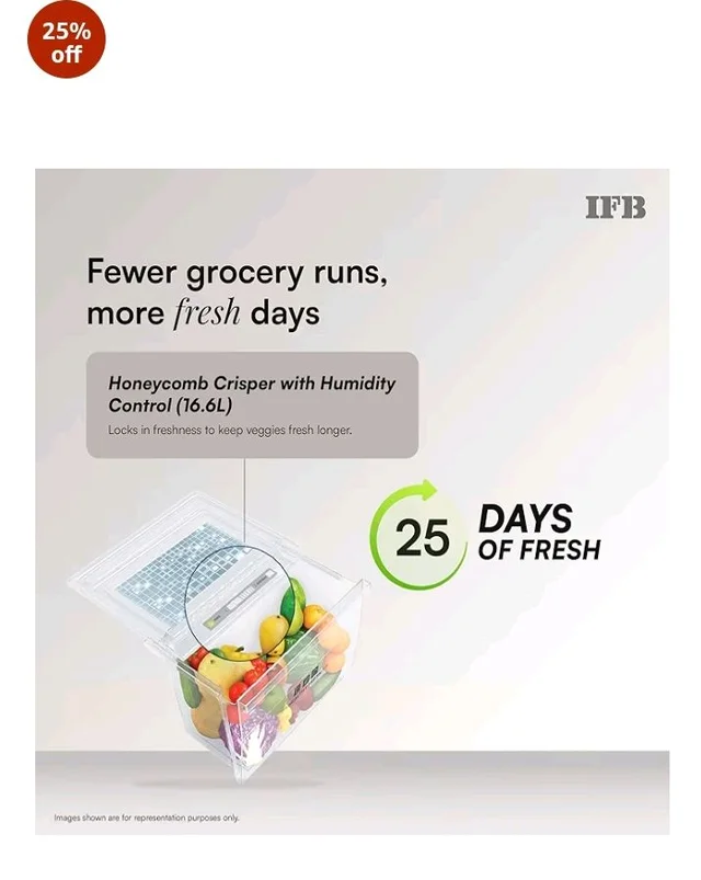 IFB 197L 5 Star Advanced Inverter Direct-Cool Single Door Refrigerator with 30 Hrs Cooling Retention, XL Bottle Bin, Big Vegetable Box & 4 Year Super Warranty (2026, IFBDC-223EYBSE, Brush Grey)