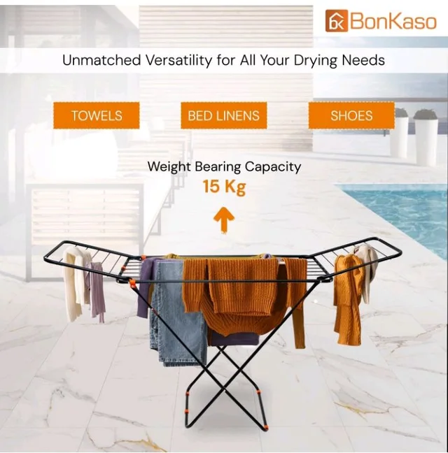 BonKaso Foldable Cloth Drying Stand for Drying Clothes, 3-Way Folding with 20 Drying Rails, Lightweight Alloy Steel, Flat Folding Design | Indoor & Outdoor Clothes Dryer Orange
5K+ bought in past month
70%
off