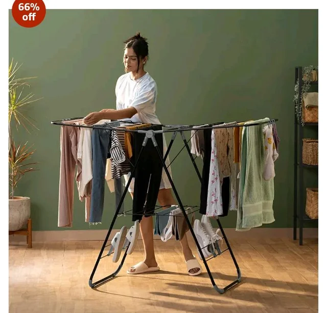 BonKaso Premium Steel Foldable Cloth Dryer Stand | Heavy Duty Clothes Drying Rack with Arm Lock & Socks Holder | 147 x 60.5 x 105.5 cm | Black & Grey
Amazon's Choice