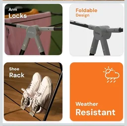 BonKaso Premium Steel Foldable Cloth Dryer Stand | Heavy Duty Clothes Drying Rack with Arm Lock & Socks Holder | 147 x 60.5 x 105.5 cm | Black & Grey
Amazon's Choice