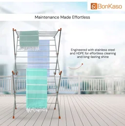 BonKaso Heavy Duty 3-Tier Foldable Cloth Drying Stand with 16 Rods & 8 Hooks for Indoor, Outdoor & Balcony Use | Durable Foldable Cloth Stand for Drying Laundry (85D x 58.5W x 156H) Silver & Orange
300+ bought in past month
51%
off