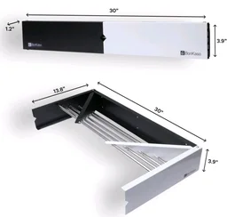 BonKaso Stainless Steel Space Saver Folding Cloth Dryer Stand Wall Mounted Retractable Clothes Drying Rope Hanger, Foldable Cloth line Use Indoor and Outdoor for Home Black & White