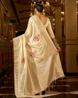 SWORNOF Women's Banarasi silk Saree With Unstitched Blouse Piece