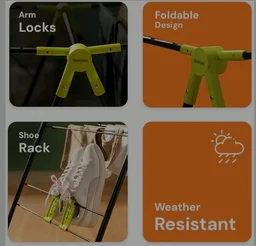 BonKaso Premium Steel Foldable Cloth Dryer Stand | Heavy Duty Clothes Drying Rack with Arm Lock & Soc