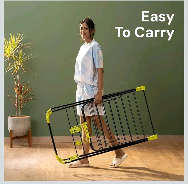 BonKaso Premium Steel Foldable Cloth Dryer Stand | Heavy Duty Clothes Drying Rack with Arm Lock & Soc