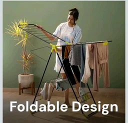 BonKaso Premium Steel Foldable Cloth Dryer Stand | Heavy Duty Clothes Drying Rack with Arm Lock & Soc