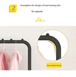 Heavy Duty Clothes Drying Stand for Clothes – Double Rod Cloth Drying Stand Metal with Wheels & Side Hooks | Foldable Clothes Rack Kapde Stand for Balcony,Bedroom,Home