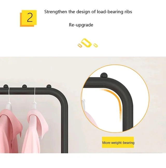 Heavy Duty Clothes Drying Stand for Clothes – Double Rod Cloth Drying Stand Metal with Wheels & Side Hooks | Foldable Clothes Rack Kapde Stand for Balcony,Bedroom,Home