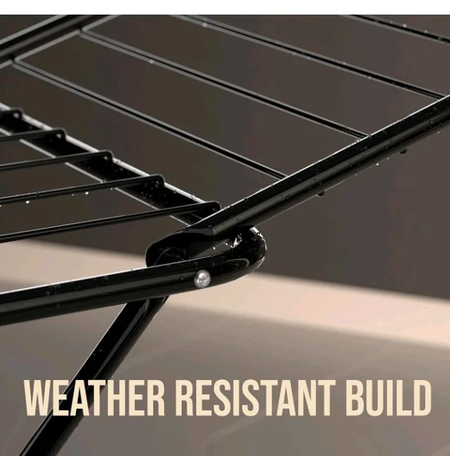 amazon basics Premium Cloth Drying Stand - 3 Way Folding, 42 Feet Drying Length, 20 Drying Rails, Lightweight (Black)