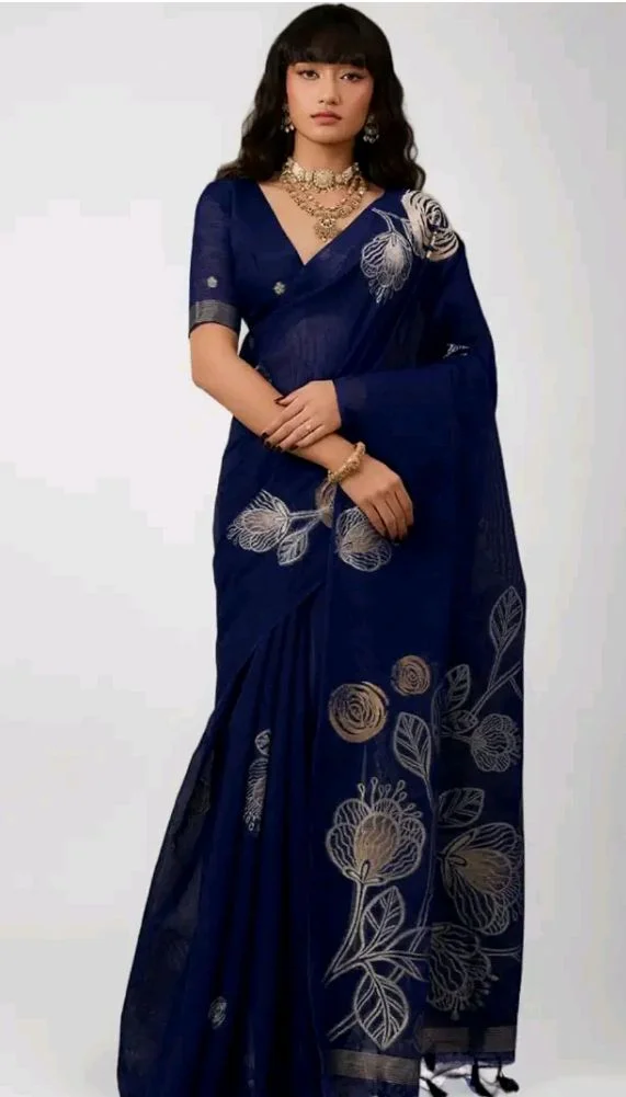 Brand: SWORNOF
4.2 out of 5 stars 7
SWORNOF Women's Munga Handloom Cotton Saree with Unstitched Blouse Piece