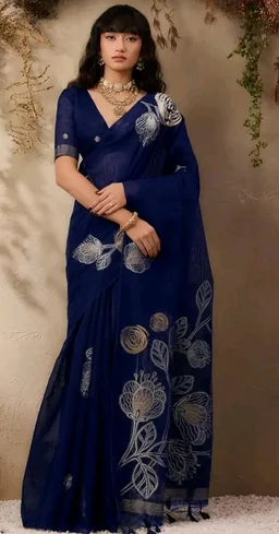 Brand: SWORNOF
4.2 out of 5 stars 7
SWORNOF Women's Munga Handloom Cotton Saree with Unstitched Blouse Piece