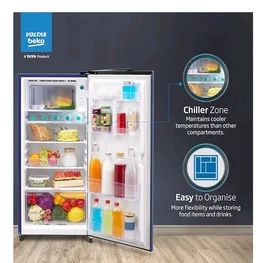 Voltas Beko, A Tata Product 183 L, 2-Star Single Door Direct Cool Refrigerator with Fresh Box Technology (RDC215C / 2S0XER0M0000GO, Hairline Blue)