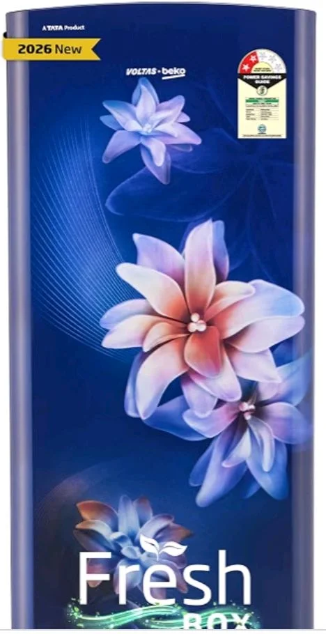 Voltas Beko, A Tata Product 183 L, 2-Star Single Door Direct Cool Refrigerator with Fresh Box Technology (RDC215C / 2S0WBR0M0000GO, Stella Blue)