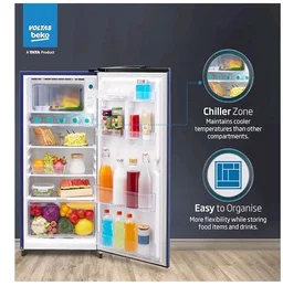 Voltas Beko, A Tata Product 183 L, 2-Star Single Door Direct Cool Refrigerator with Fresh Box Technology (RDC215C / 2S0WBR0M0000GO, Stella Blue)