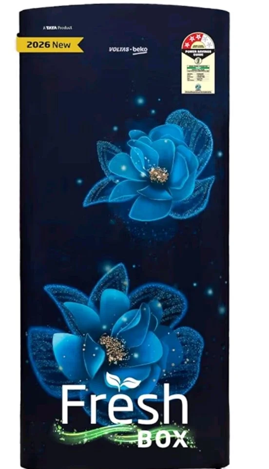 Voltas Beko, A Tata Product 183 L, 3-Star Single Door Direct Cool Refrigerator with Fresh Box Technology (RDC215B / 3S0BFR0M0000GO, Fressia Blue)