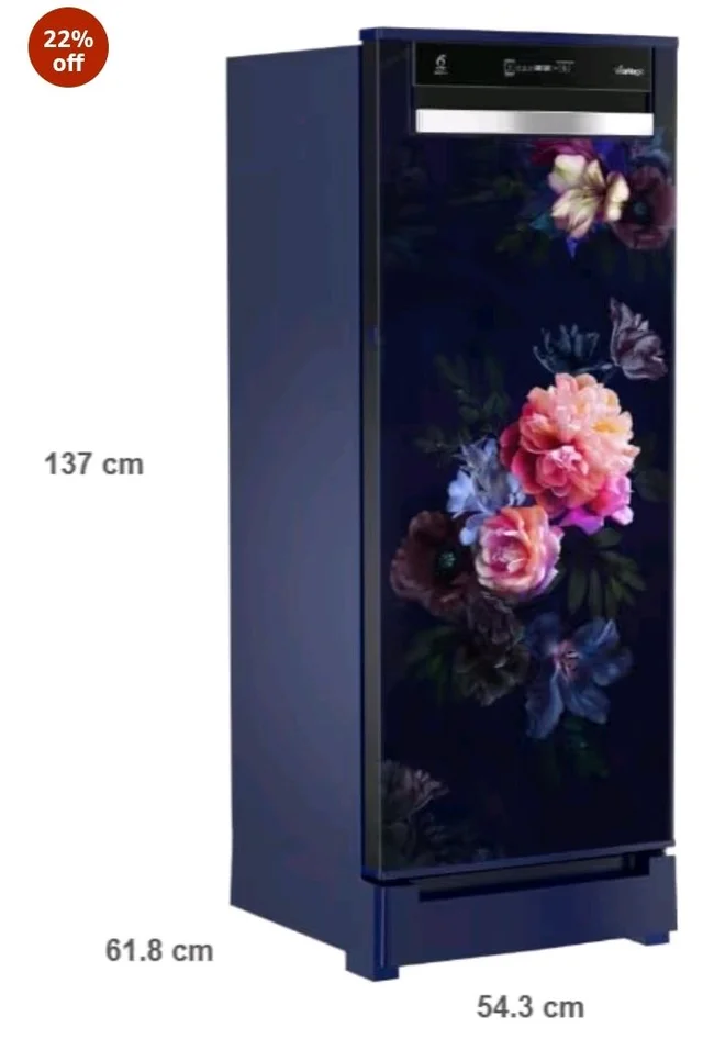 Whirlpool 207 L 4 Star Vitamagic PRO Frost Free Direct-Cool Single Door Refrigerator (230 VMPRO ROY 4S Inv BLUE BELLE EPOQUE-Y, Blue, Auto Defrost Technology, 2026 Model)