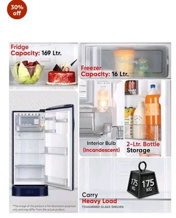 LG 185 L, 5 Star, Smart Inverter, Direct Cool Single Door Refrigerator (GLD1956ZABI, Blue Ilan, Fit Max Chiller Tray, Base stand with Drawer & Runs on Home Inverter)
