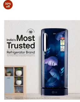 LG 185 L, 5 Star, Smart Inverter, Direct Cool Single Door Refrigerator (GLD1956ZABI, Blue Ilan, Fit Max Chiller Tray, Base stand with Drawer & Runs on Home Inverter)