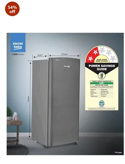 Voltas Beko, A Tata Product 183 L, 2-Star Single Door Direct Cool Refrigerator with Fresh Box Technology (RDC215C / 2S0XIR0M0000GO, Hairline Silver)