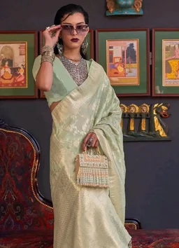 SWORNOF Women's kanjivaram banarasi silk saree for Patola festival Wedding silk with rich pallu Design sarees for women with blouse piece