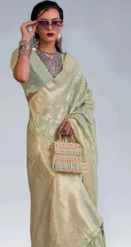 SWORNOF Women's kanjivaram banarasi silk saree for Patola festival Wedding silk with rich pallu Design sarees for women with blouse piece